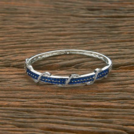 American Diamond Classic Kada With Rhodium Plating