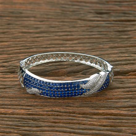 American Diamond Classic Kada With Rhodium Plating