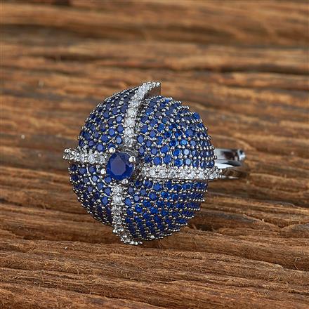 Cubic Zirconia Nano Stone Ring With Black Plating