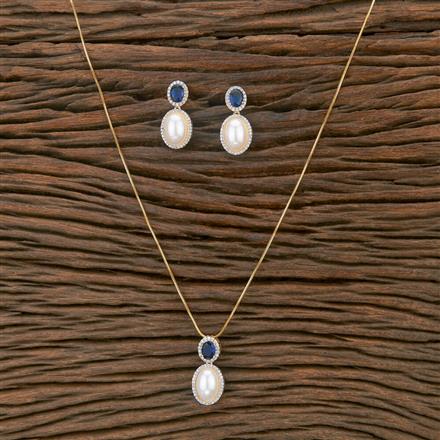 American Diamond Delicate Pendant Set With 2 Tone Plating