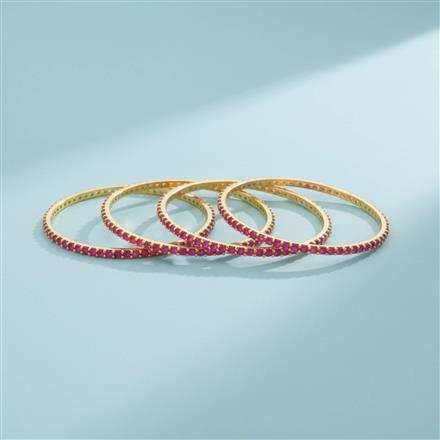 American Diamond Classic Bangles With Gold Plating