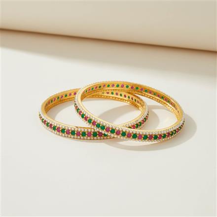 American Diamond Classic Bangles With Gold Plating
