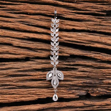 American Diamond Delicate Tikka With 2 Tone Rhodium Plating