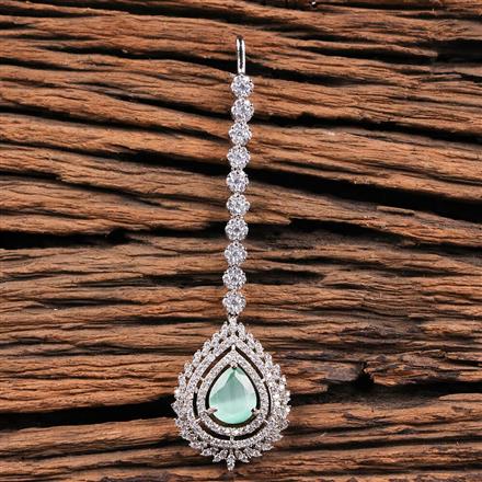 American Diamond Classic Tikka With Rhodium Plating