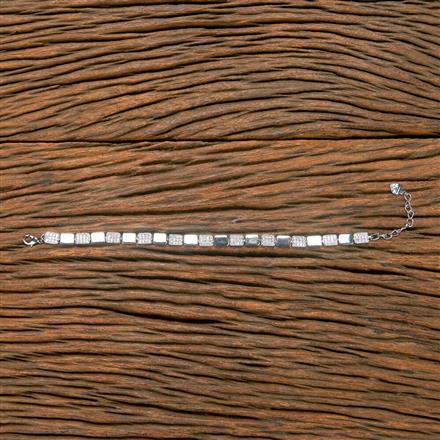 Cz Classic Bracelet With Rhodium Plating