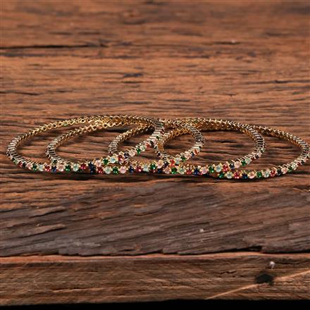 American Diamond Classic Bangles With Gold Plating