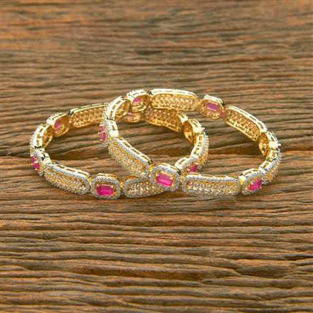American Diamond Classic Bangles With 2 Tone Plating