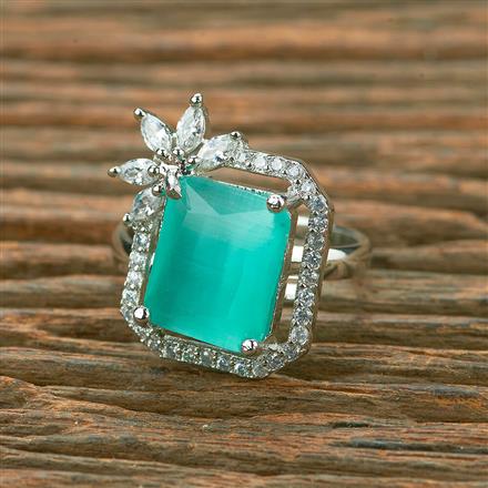 American Diamond Classic Ring With Rhodium Plating