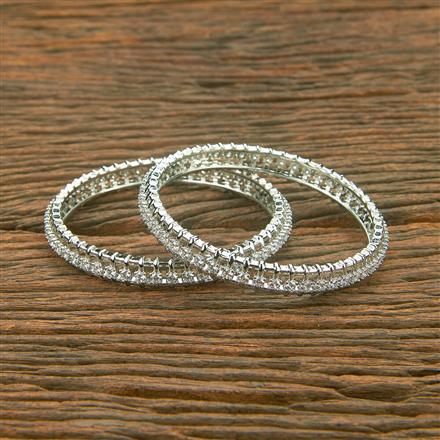 American Diamond Classic Bangles With Rhodium Plating