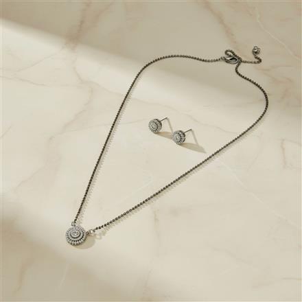 American Diamond Classic Mangalsutra With 2 Tone Rhodium Plating