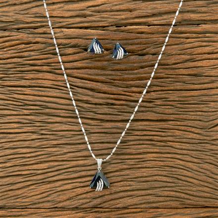 Cubic Zirconia Classic Pendant Set With Rhodium Plating