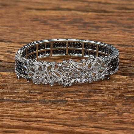 Cubic Zirconia Classic Kada With Rhodium Plating