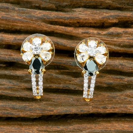 Cubic Zirconia Delicate Bali With 2 Tone Plating