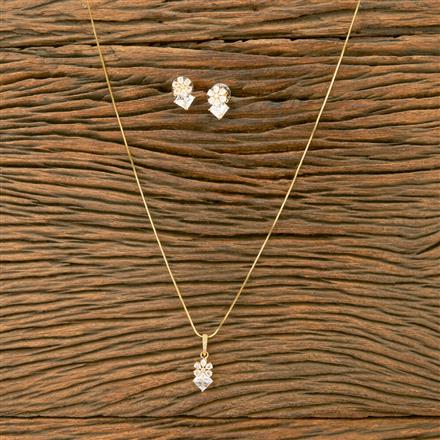 Cubic Zirconia Delicate Pendant Set With Gold Plating