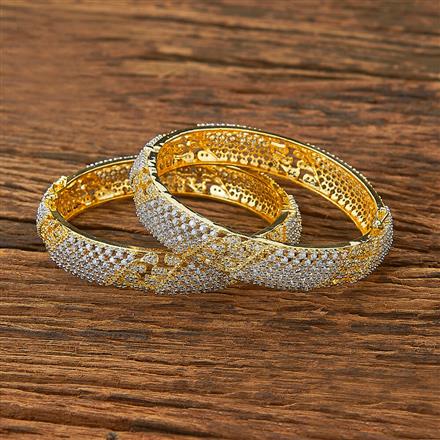 Cubic Zirconia Classic Bangles With 2 Tone Plating