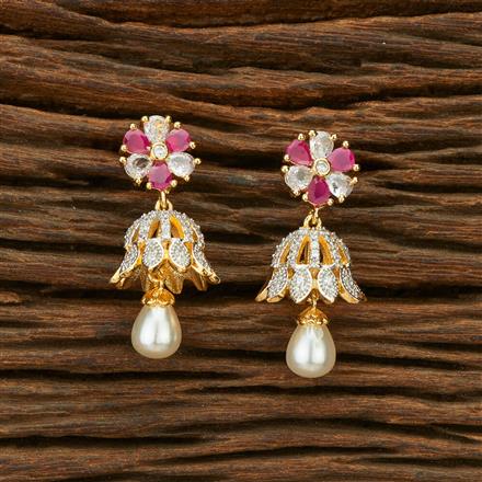 Cubic Zirconia Classic Earring With 2 Tone Plating