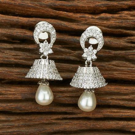 Cubic Zirconia Classic Earring With Rhodium Plating