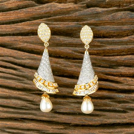 Cubic Zirconia Classic Earring With 2 Tone Plating