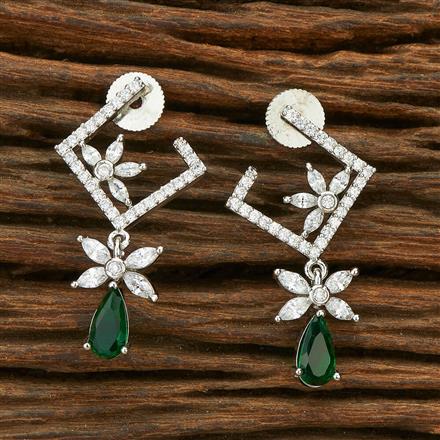Cubic Zirconia Classic Earring With Rhodium Plating