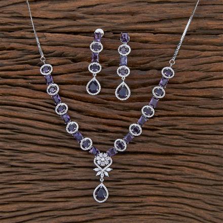 Cz Classic Necklace With Rhodium Plating