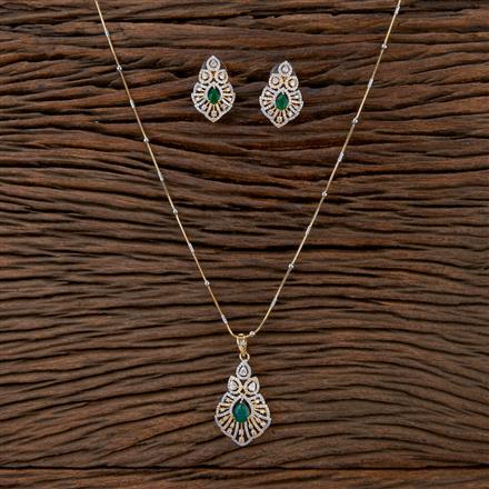 Cz Classic Pendant Set With 2 Tone Plating