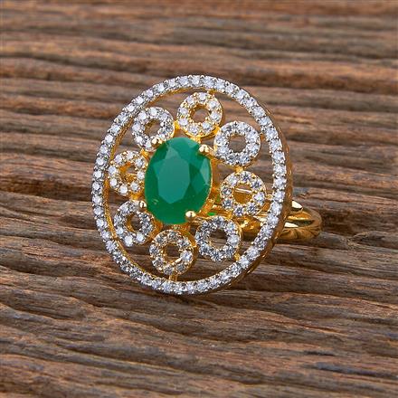 Cz Adjustable Ring With 2 Tone Plating