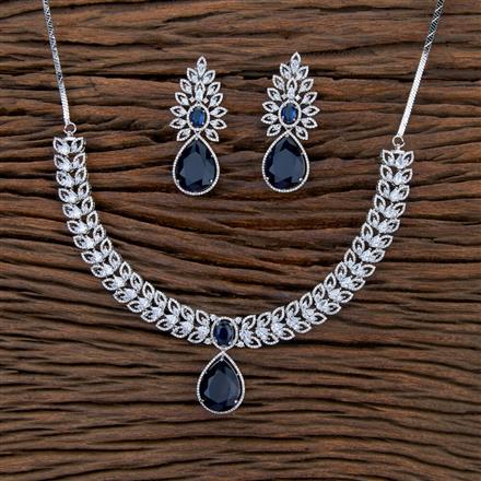 Cz Classic Necklace With Rhodium Plating