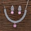 Cz Classic Necklace With Rhodium Plating