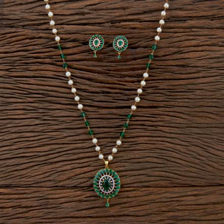 Cz Mala Pendant Set With 2 Tone Plating
