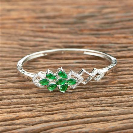 Cubic Zirconia Classic Kada With Rhodium Plating