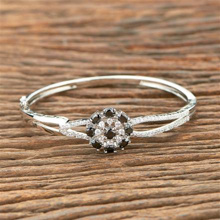 Cubic Zirconia Classic Kada With Rhodium Plating