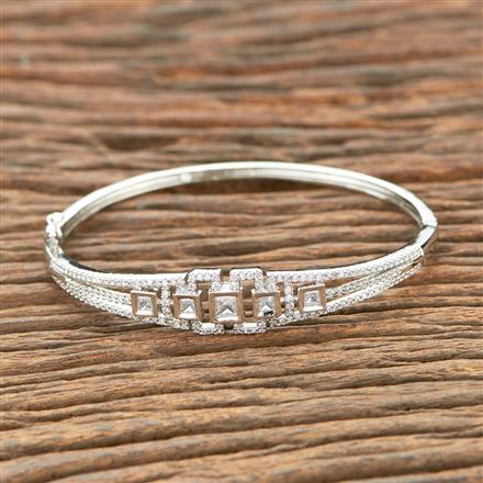 Cubic Zirconia Delicate Kada With 2 Tone Rhodium Plating