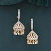 Cubic Zirconia Classic Jhumki With 2 Tone Rhodium Plating