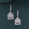 Cubic Zirconia Classic Jhumki With 2 Tone Rhodium Plating