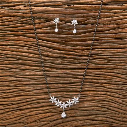 Cz Classic Mangalsutra With Rhodium Plating