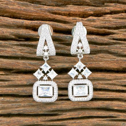 Cubic Zirconia Classic Earring With Rhodium Plating