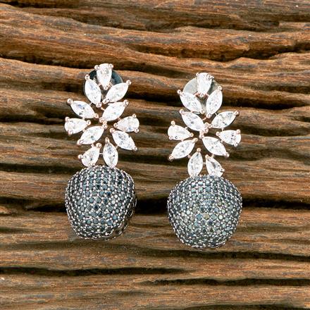 Cubic Zirconia Nano Stone Earring With Black Rose Plating