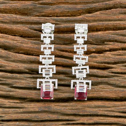 Cubic Zirconia Classic Earring With Rhodium Plating