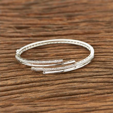 Cubic Zirconia Delicate Kada With 2 Tone Rhodium Plating