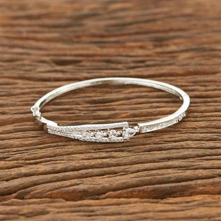 Cubic Zirconia Delicate Kada With 2 Tone Rhodium Plating