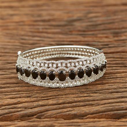 Cubic Zirconia Classic Kada With Rhodium Plating