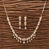 Cubic Zirconia Classic Necklace With 2 Tone Rhodium Plating