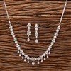 Cubic Zirconia Classic Necklace With 2 Tone Rhodium Plating
