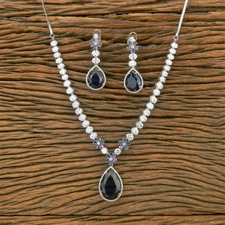 Cubic Zirconia Classic Necklace With Rhodium Plating