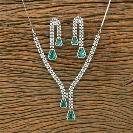 Cubic Zirconia Classic Necklace With Rhodium Plating
