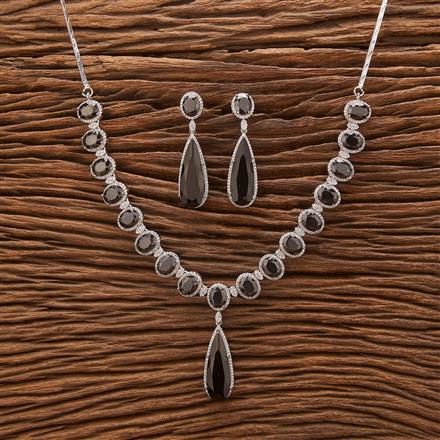 Cubic Zirconia Classic Necklace With Rhodium Plating