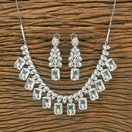 Cubic Zirconia Classic Necklace With Rhodium Plating