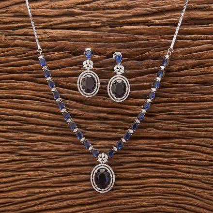 Cubic Zirconia Classic Necklace With Rhodium Plating