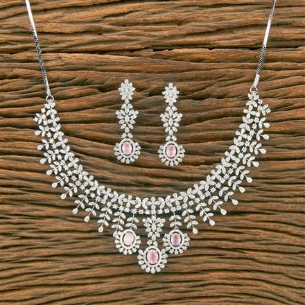 Cubic Zirconia Classic Necklace With Rhodium Plating