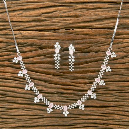 Cubic Zirconia Classic Necklace With Rhodium Plating
